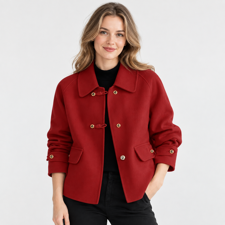 Effie | Long Sleeve Collared Button Coat