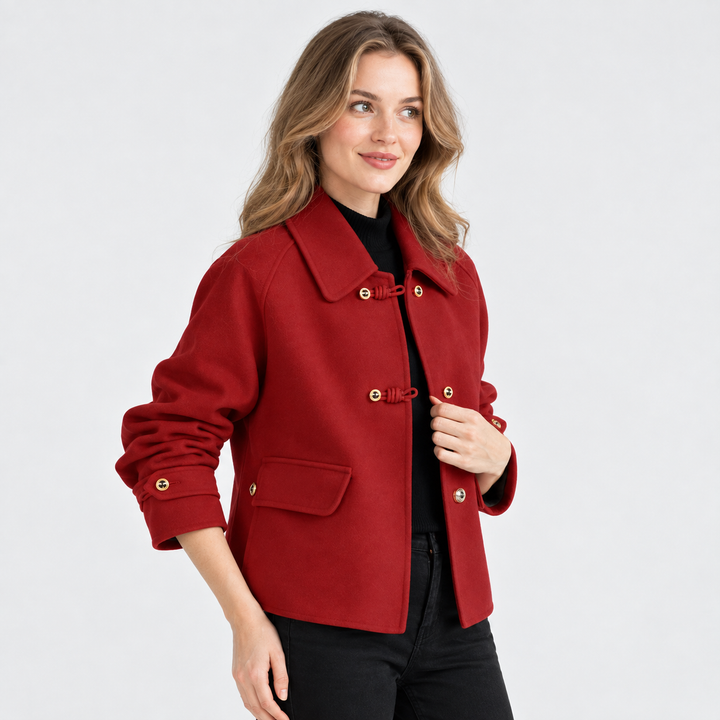 Effie | Long Sleeve Collared Button Coat