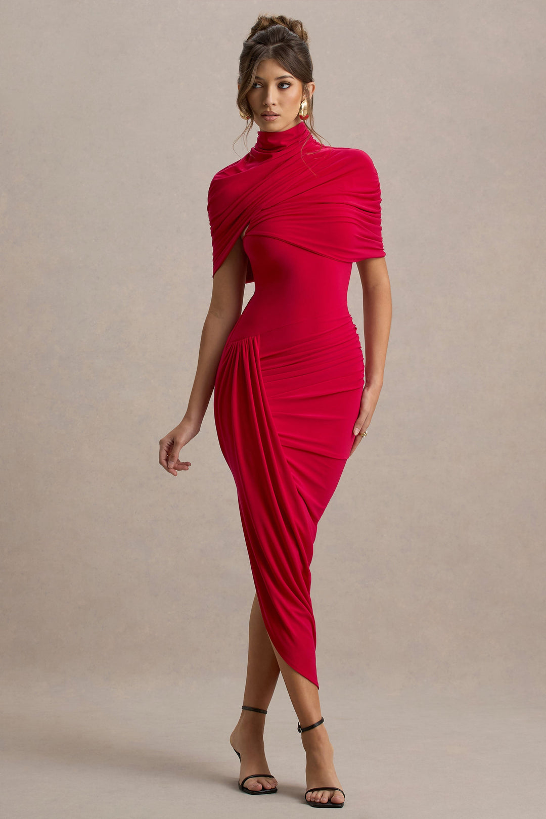 Orla | Ruched Backless Midi Dress