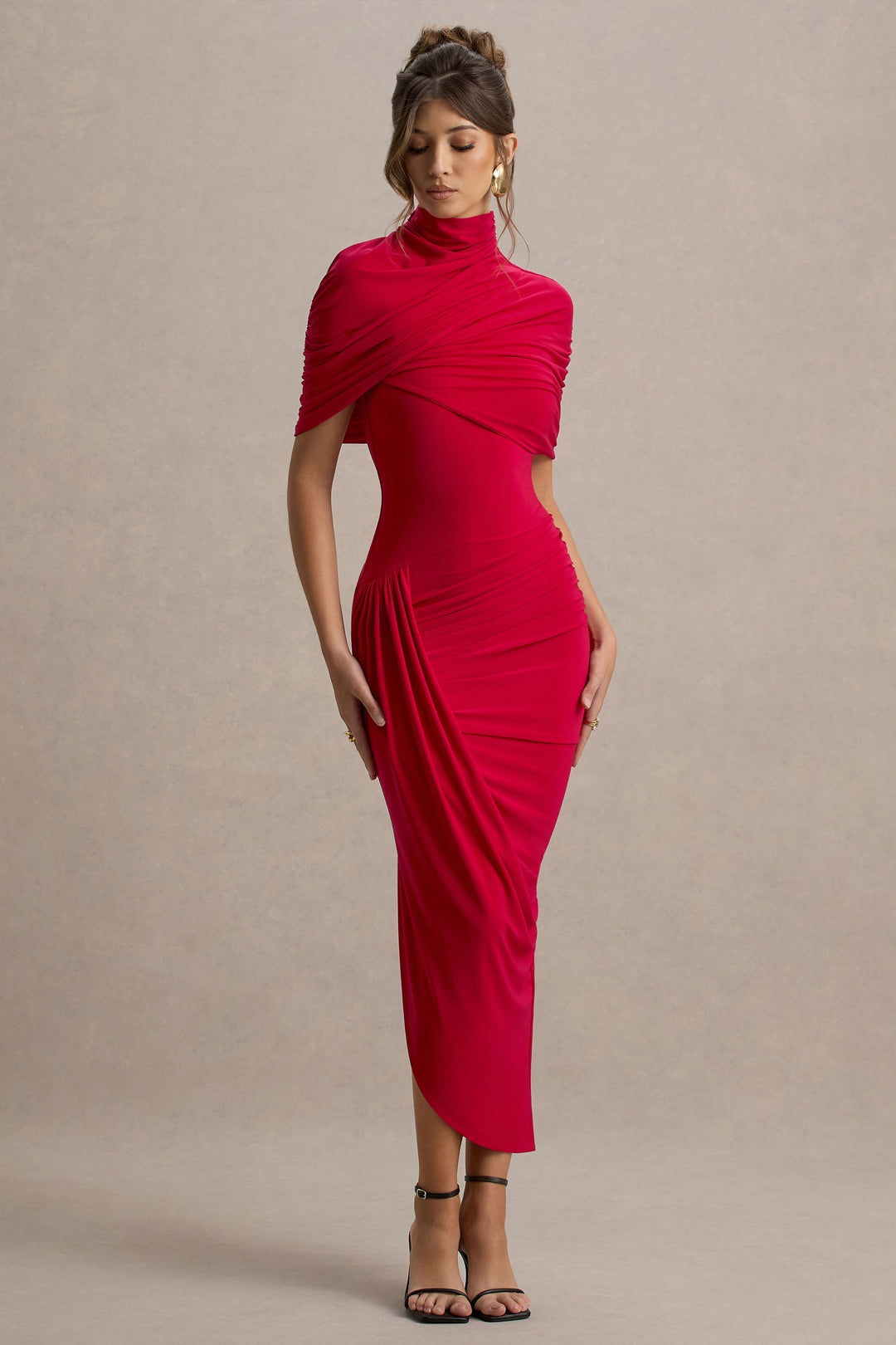 Orla | Ruched Backless Midi Dress