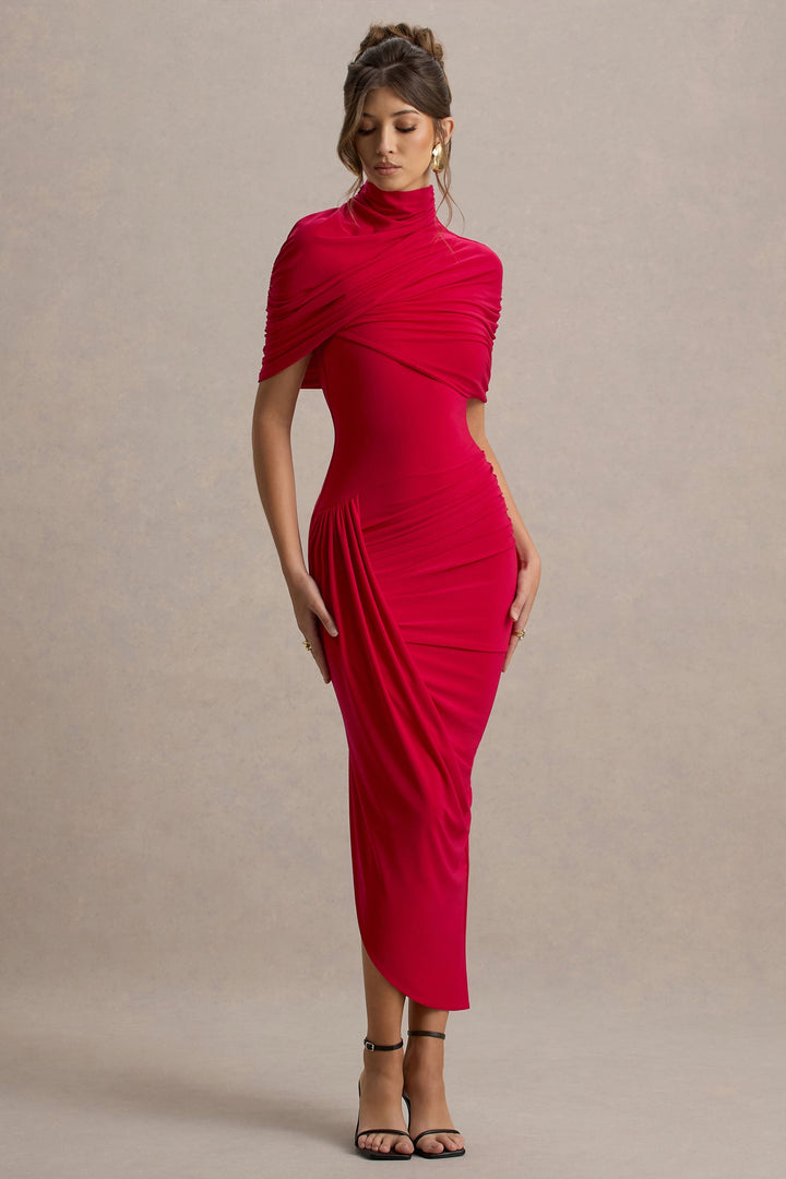 Orla | Ruched Backless Midi Dress