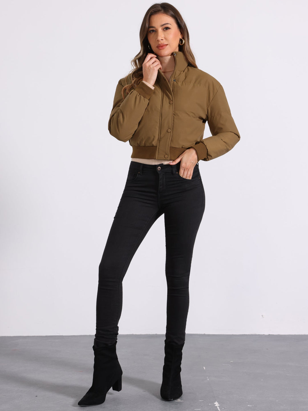 Hattie | Cropped Zip Puffer Jacket
