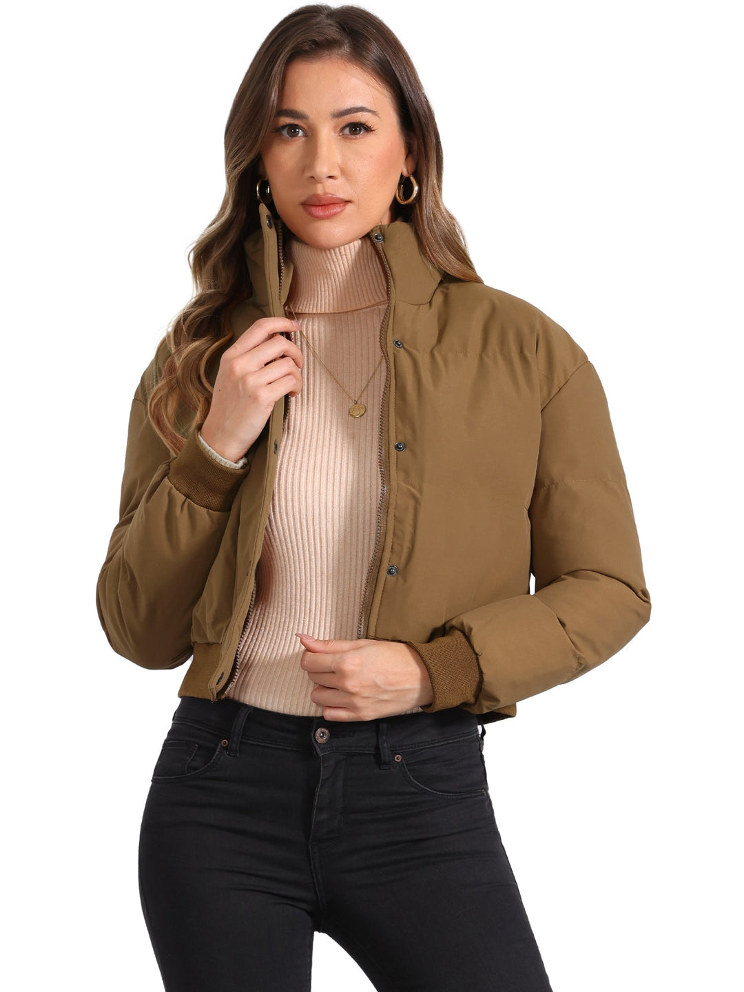 Hattie | Cropped Zip Puffer Jacket