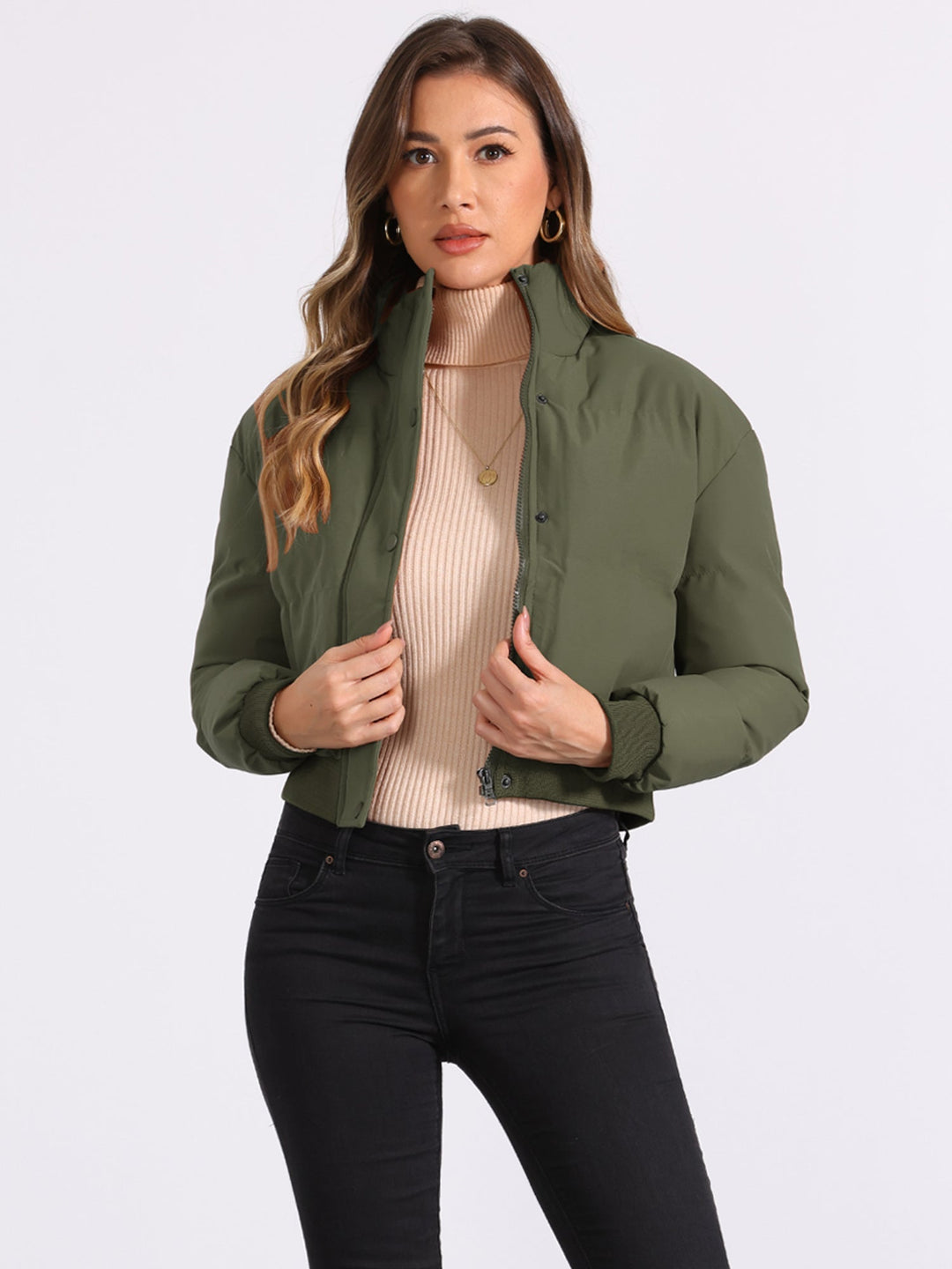 Hattie | Cropped Zip Puffer Jacket
