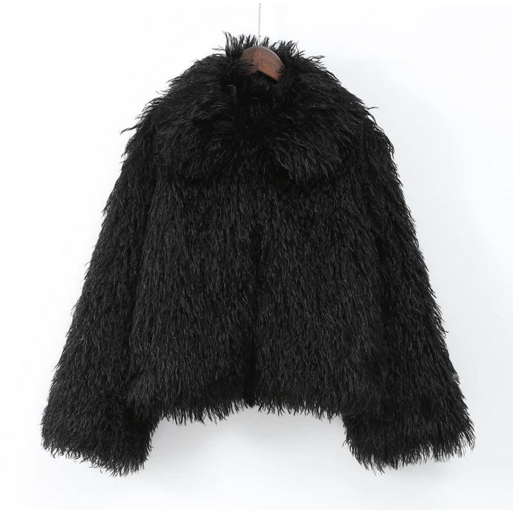 Florence | Shaggy Faux Fur Collared Coat