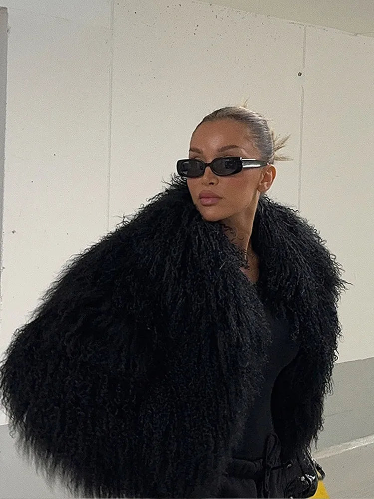 Florence | Shaggy Faux Fur Collared Coat