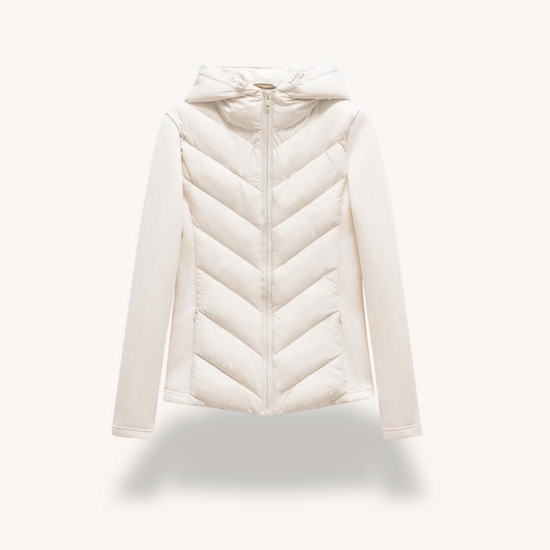 Bronte | Quilted Hooded Zip Long Sleeve Jacket