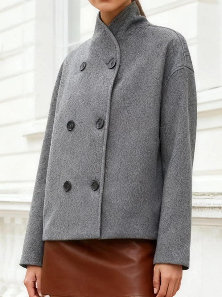 Beatrice | Double-Breasted Wool Blend Peacoat