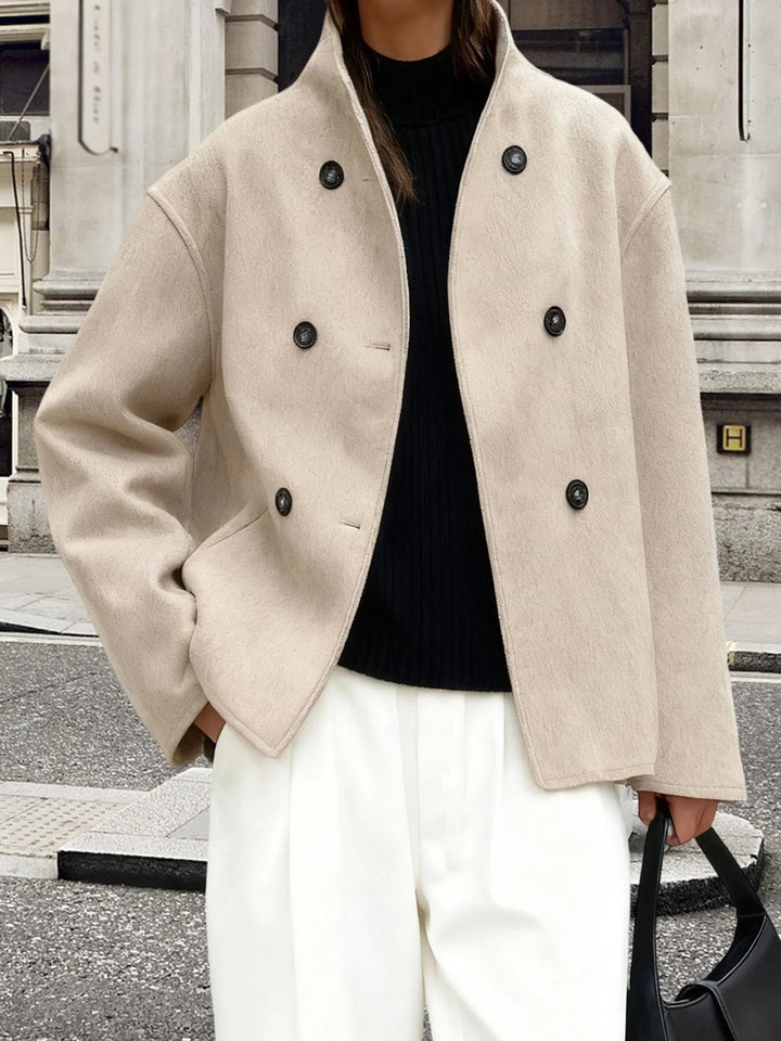 Beatrice | Double-Breasted Wool Blend Peacoat