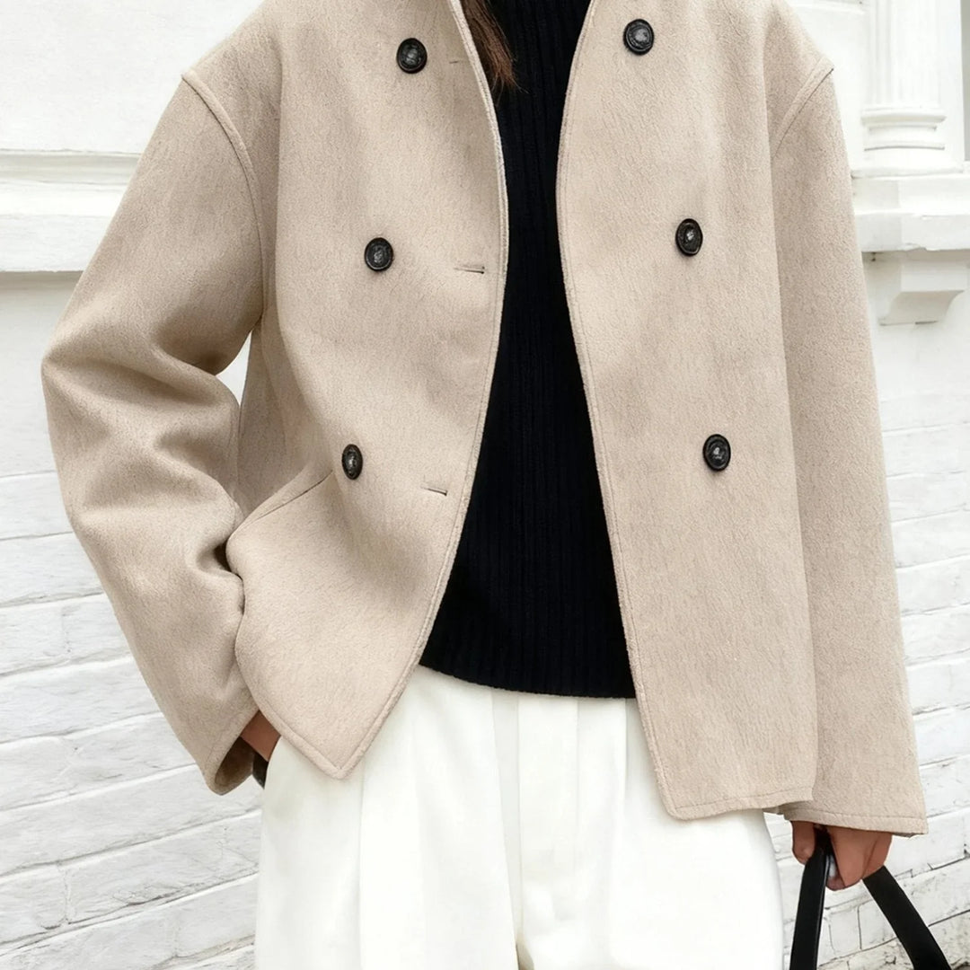 Beatrice | Double-Breasted Wool Blend Peacoat