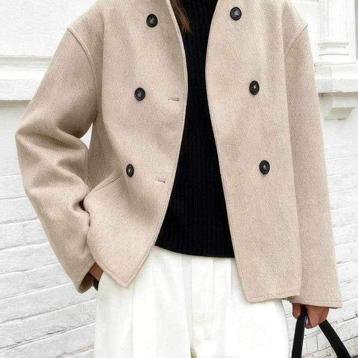 Beatrice | Double-Breasted Wool Blend Peacoat