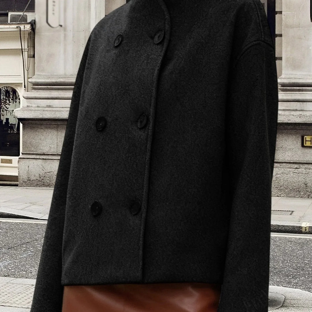Beatrice | Double-Breasted Wool Blend Peacoat