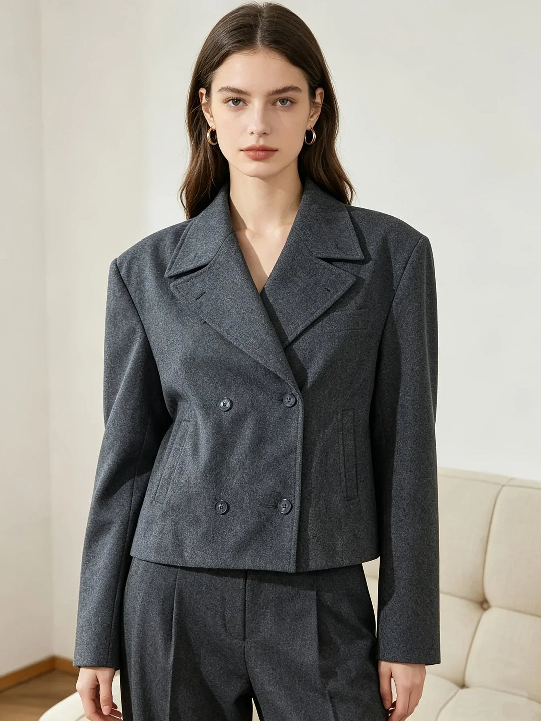 Alice | Double-Breasted Relaxed Collared Jacket