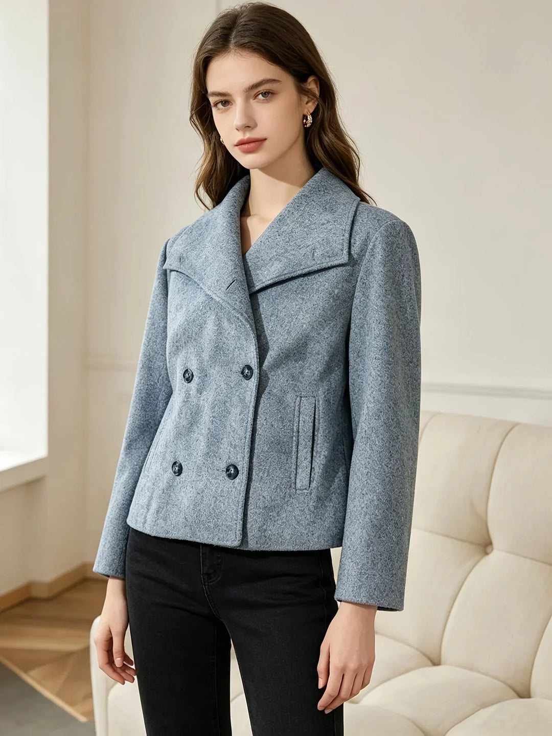 Alice | Double-Breasted Relaxed Collared Jacket