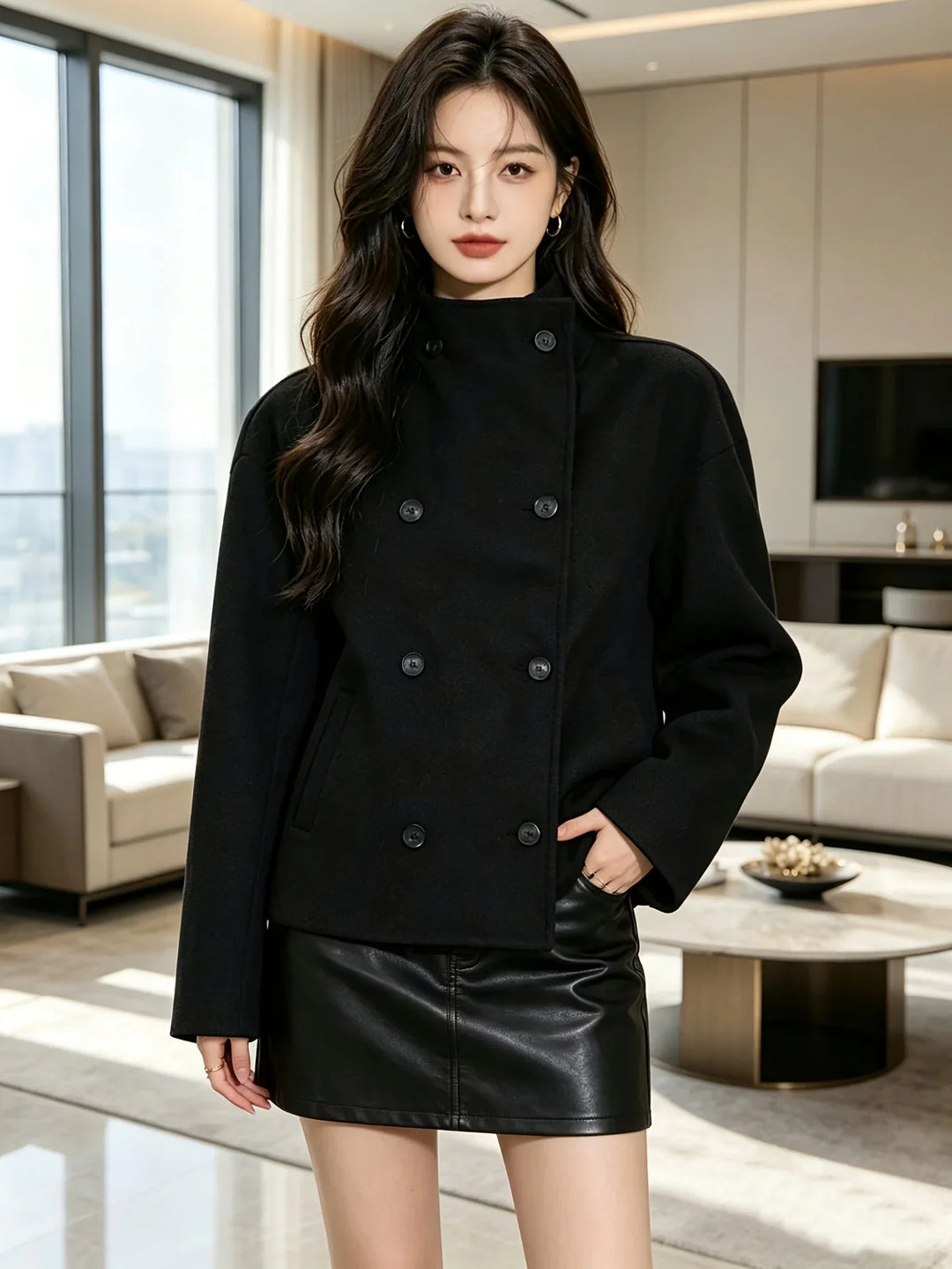 Alice | Double-Breasted Relaxed Collared Jacket
