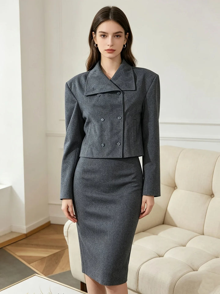 Alice | Double-Breasted Relaxed Collared Jacket