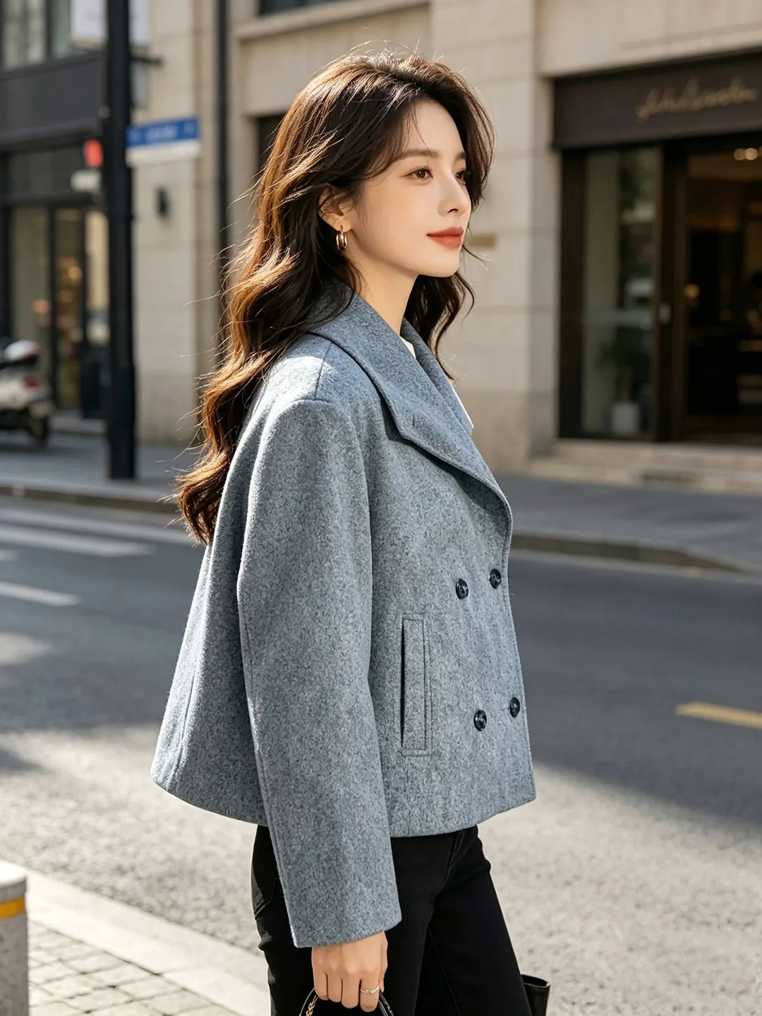 Alice | Double-Breasted Relaxed Collared Jacket