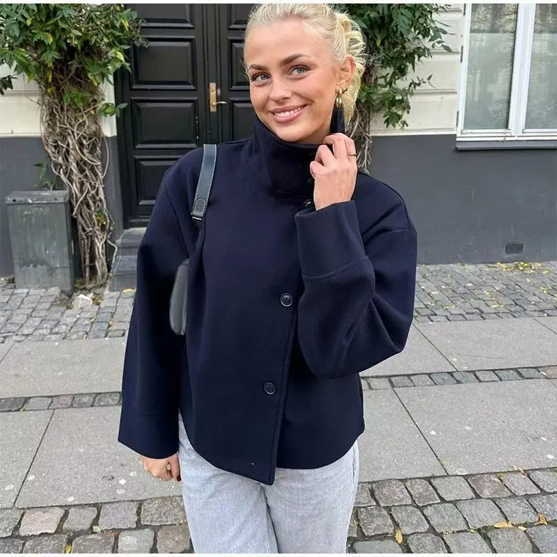 Millie | Womens Oversized Collared Button Coat