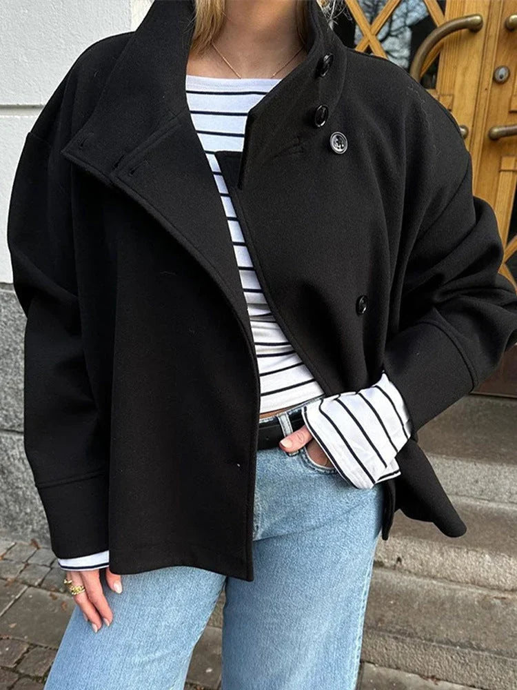 Millie | Womens Oversized Collared Button Coat
