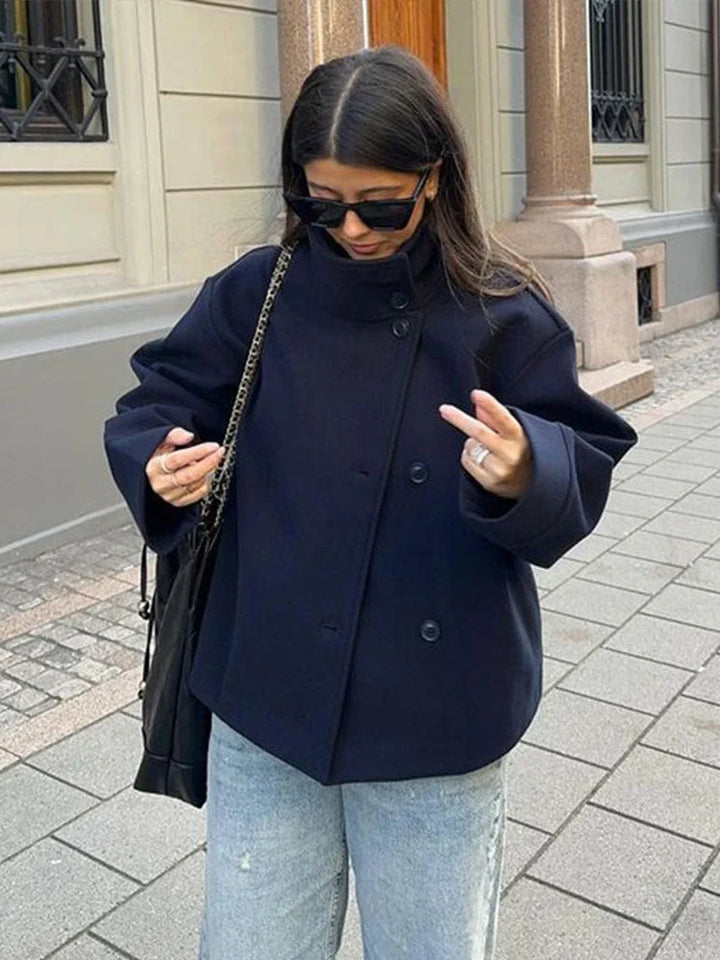 Millie | Womens Oversized Collared Button Coat