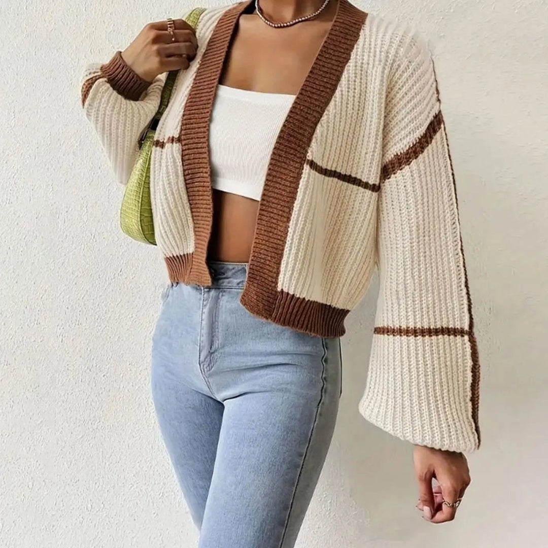 Tilly | Cropped Knitted Balloon Sleeve Cardigan