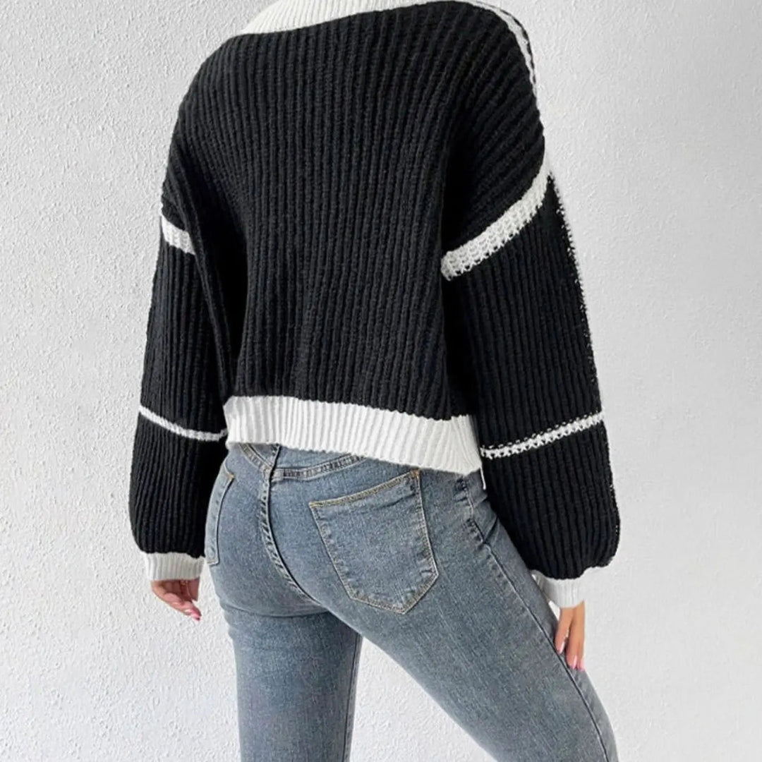 Tilly | Cropped Knitted Balloon Sleeve Cardigan