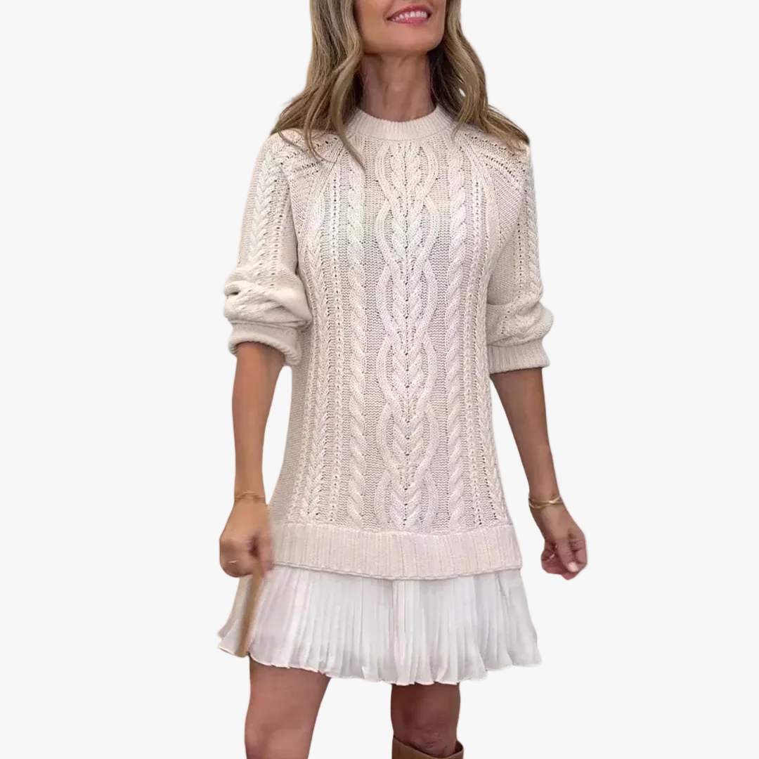 Nancy | Cable-Knit Sweater Dress Mini Length Relaxed Fit