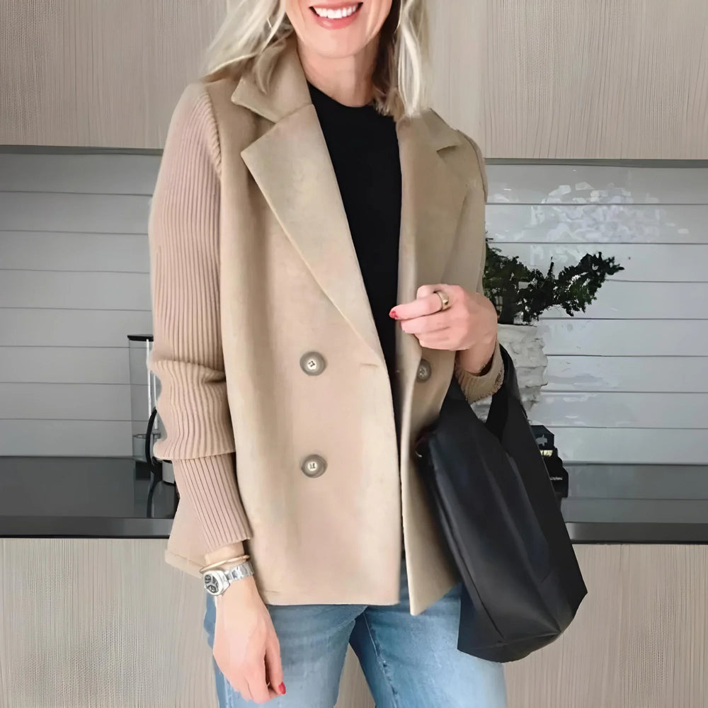 Beatrice | Double Breasted Wool Blend Relaxed Blazer