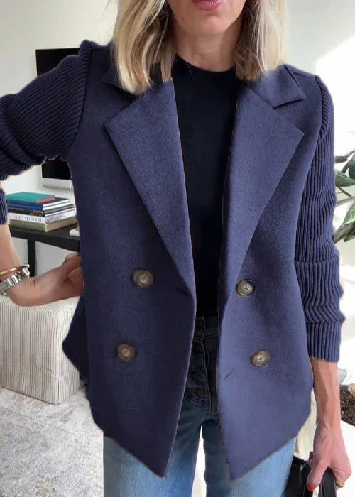 Beatrice | Double Breasted Wool Blend Relaxed Blazer