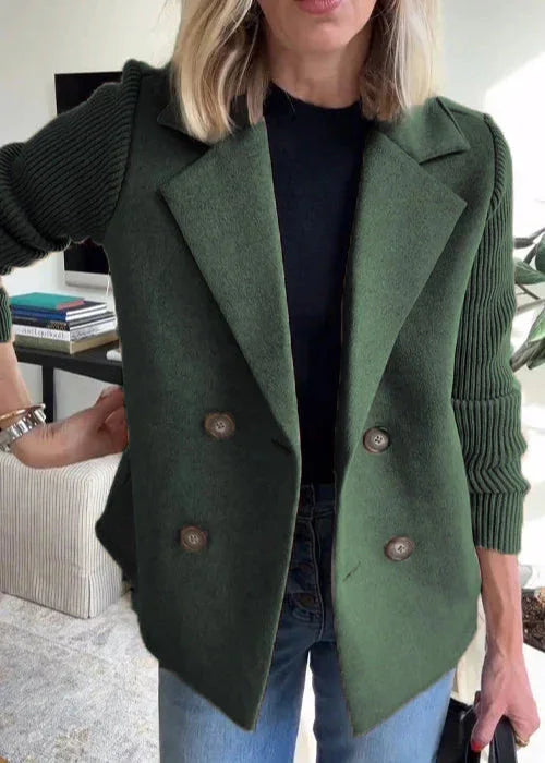 Beatrice | Double Breasted Wool Blend Relaxed Blazer