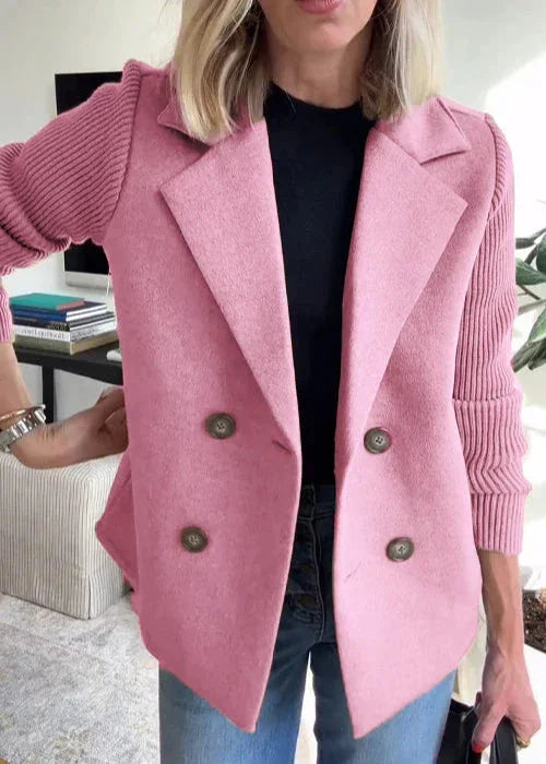 Beatrice | Double Breasted Wool Blend Relaxed Blazer